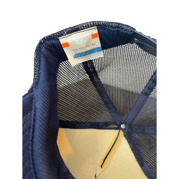 Vintage Navy Blue Pabst Blue Ribbon Rope Trucker Hat - Picture 4 of 4